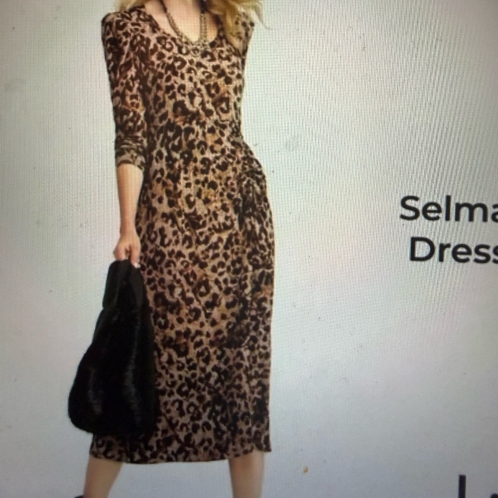 CAbi Animal Print Midi Dress